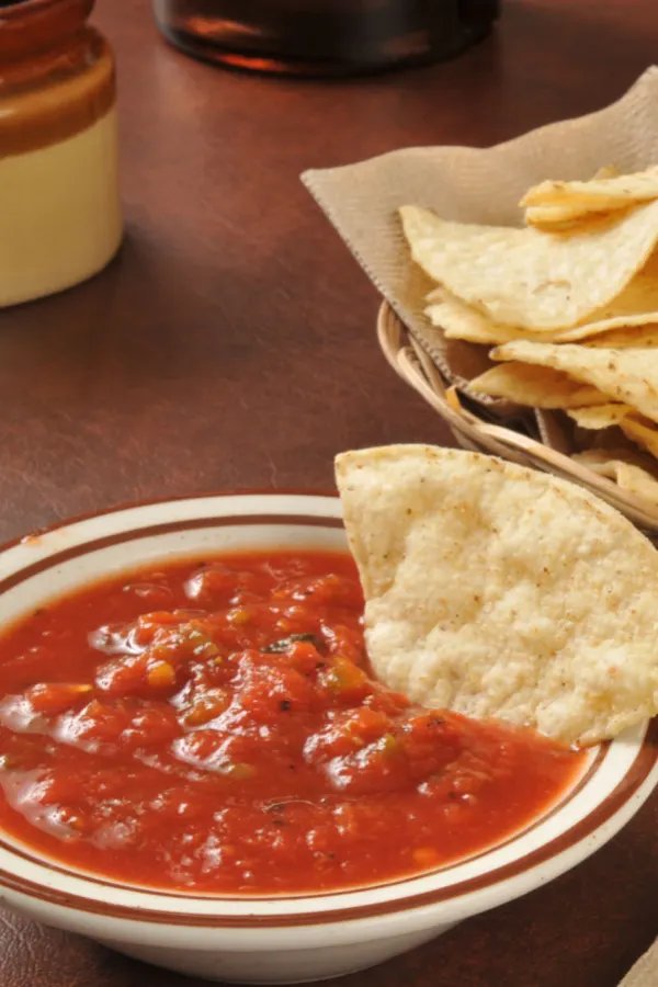 mild salsa with nacho chips