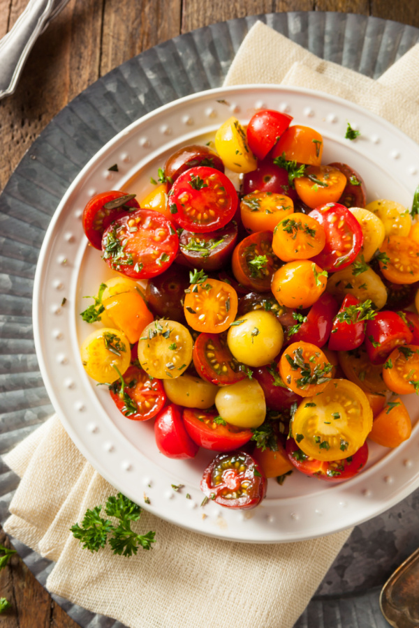 cherry tomato salad with herbs