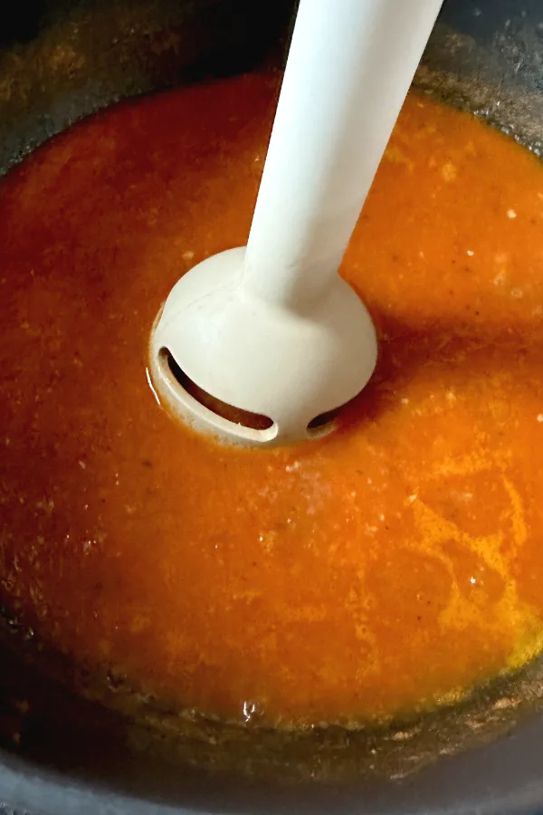 immersion blender in tomato soup