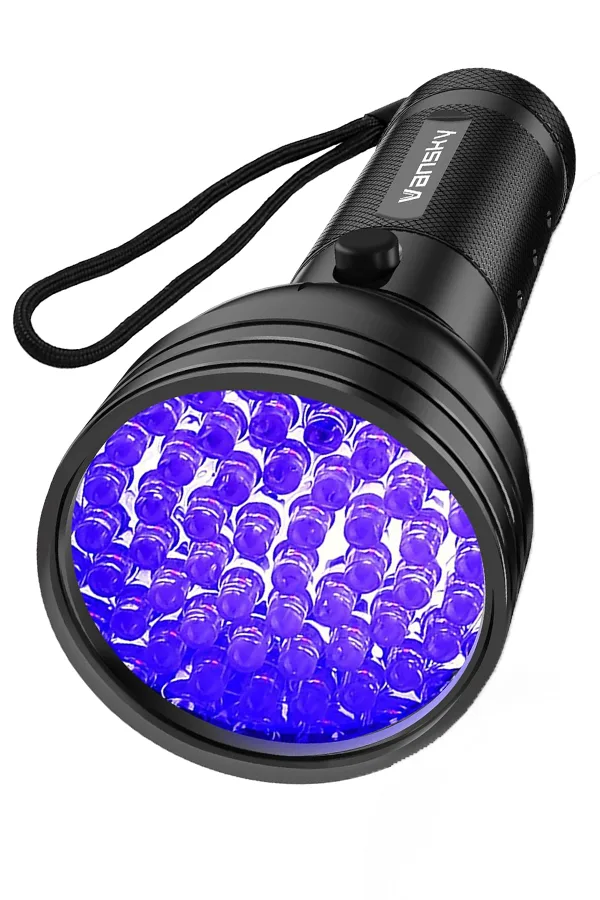 A blacklight flashlight
