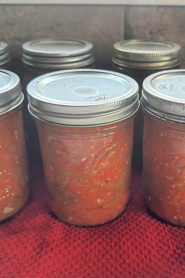 canning jars on towel