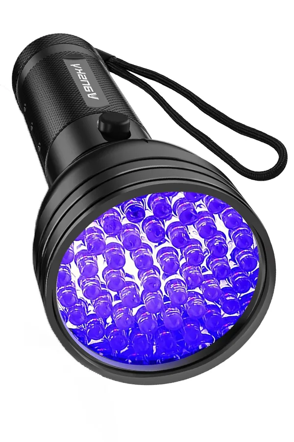 A blacklight flashlight