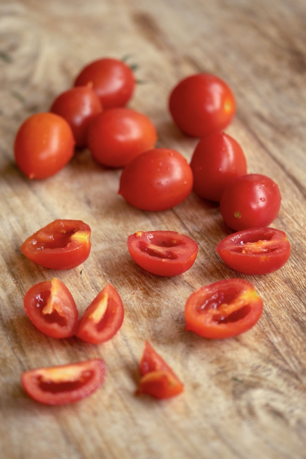 cherry tomatoes cut in half