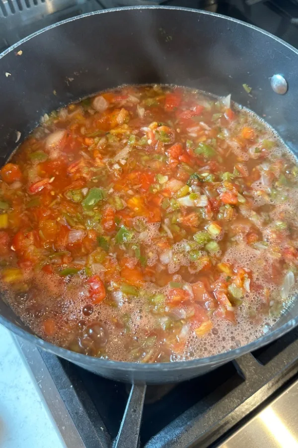 salsa cooking in pot