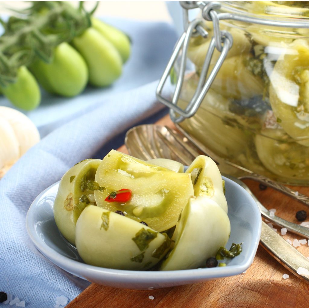 spicy green tomato pickles