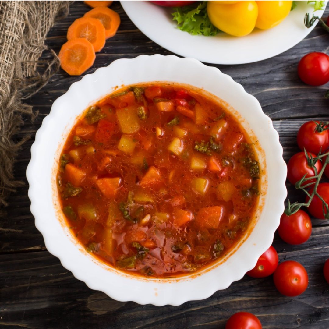 Homemade Vegetable Soup Recipe Made With Fresh Tomatoes