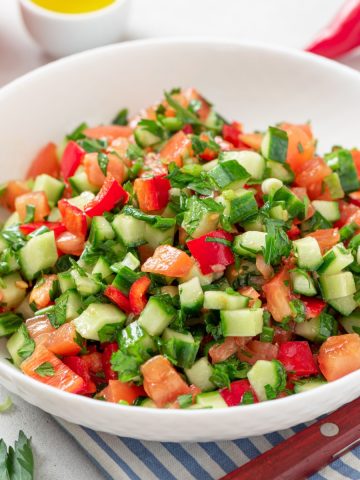 Mediterranean tomato cucumber salad