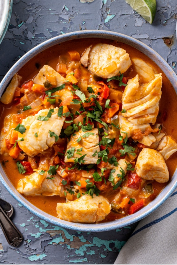 seafood stew in bowl