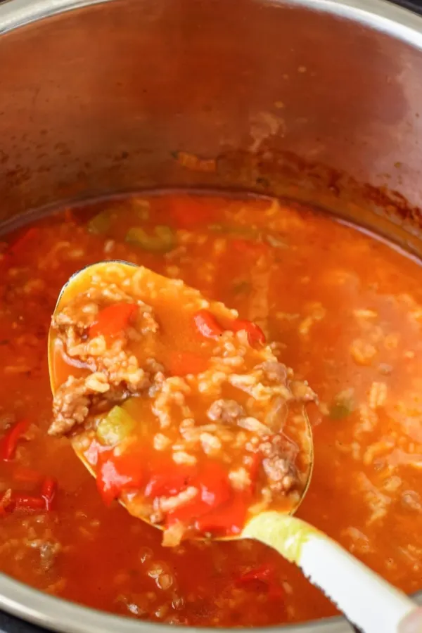 cooking stuffed pepper soup