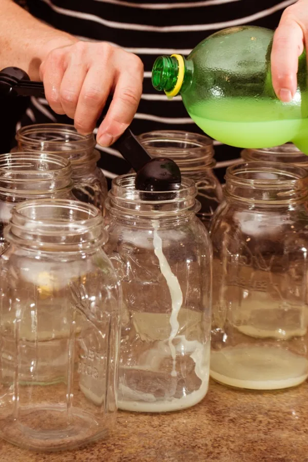 lemon juice in jars